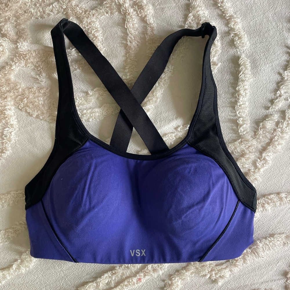 VSX Vibrant Purple and Black Sports Bra